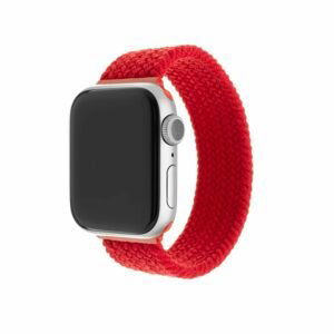 Elastický nylonový řemínek Fixed Nylon Strap pro Apple Watch 42/44mm, velikost Xs, červený