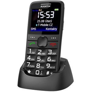 Aligator mobilní telefon A675 Senior Black