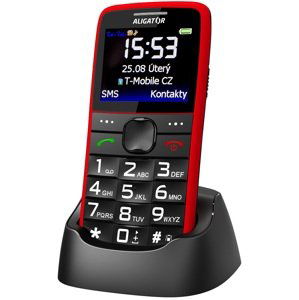 Aligator mobilní telefon A675 Senior Red