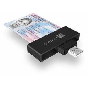 Connect It čtečka karet Usb čtečka eObčanek a čipových karet Cff-3000-bk, černá