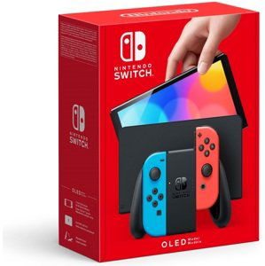 herní konzole Nintendo (OLED model) neon červená/modrá