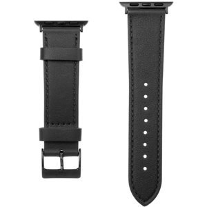 Kožený řemínek Fixed Leather Strap pro Apple Watch 42/44/45 mm, černý