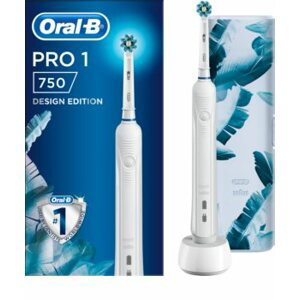 Oral-b elektrický zubní kartáček Pro 750 White Crossaction+case