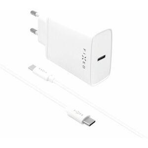 nabíječka pro mobil Set síťové nabíječky Fixed Mini s Usb-c výstupem a Usb-c/usb-c kabelu, podpora Pd, 1 metr, 20W, bílý