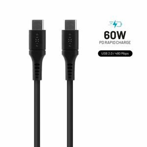 nabíječka pro mobil Nabíjecí a datový Liquid silicone kabel Fixed s konektory Usb-c/usb-c a podporou Pd, 1.2m, Usb 2.0, 60W, černý