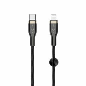 nabíječka pro mobil Nabíjecí a datový opletený kabel Fixed s konektory Usb-c/lightning a podporou Pd, 1.2m, Mfi, černý