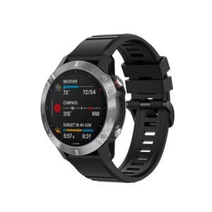 Silikonový řemínek Fixed Silicone Strap pro Garmin Quickfit 22mm, černý