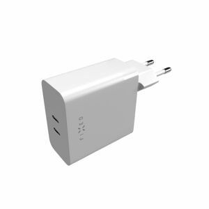 nabíječka pro mobil Síťová nabíječka Fixed s 2x Usb-c výstupem, podpora Pd, 65W, bílá