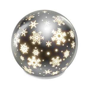 Emos vánoční dekorace Led vánoční skleněná koule – vločky, 12 cm