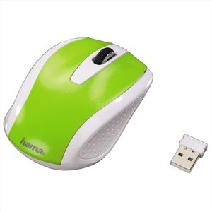 Hama myš bezdrátová optická myš Am-7200, bílo-zelená