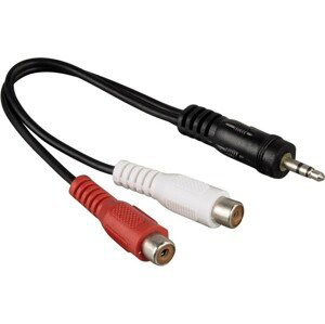 Hama kabel redukce jack vidlice 3,5 mm stereo - 2 cinch zásuvky, 10 cm