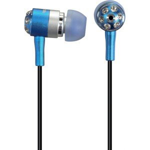 Hama sluchátka sluchátka Hk-284 "Crystal Alu", silikonové špunty, modrá/stříbrná
