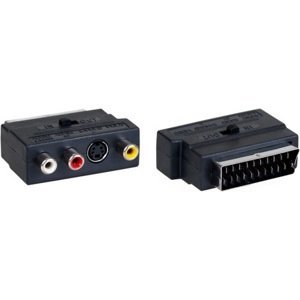 Aq Scart kabel Kv201 - redukce ze Scart konektoru na S-video + 3 x Rca s přepínáním in/out