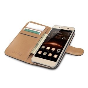 pouzdro na mobil Pouzdro typu kniha Celly Wally pro Huawei Y5 Ii, Pu kůže, černé