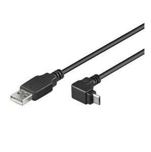 Usb kabel Usb datový kabel Premiumcord s konektorem microUSB, lomený 90°, 1,8m, bulk