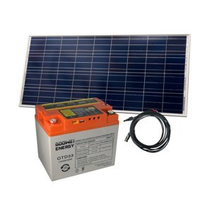 Set baterie GOOWEI ENERGY OTD33 (33Ah, 12V) a solární panel Victron Energy 115Wp/12V