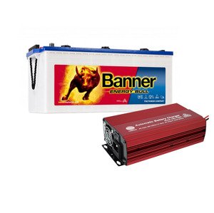 Set trakční baterie Banner Energy Bull 96801 (230Ah) + nabíječka FST ABC-1220D (20A), 12V