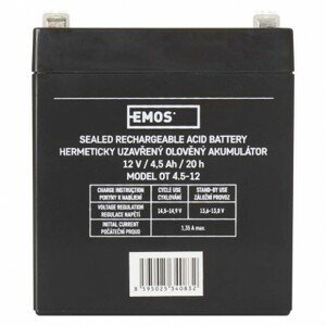 EMOS Bezúdržbový olověný akumulátor 12V 4,5Ah *B9653; 1201000700