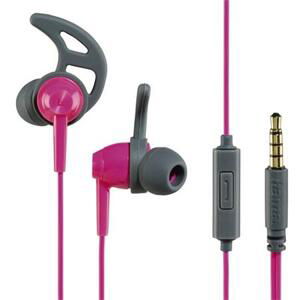 Hama sluchátka s mikrofonem Action, silikonové špunty, růžová/šedá; 177022
