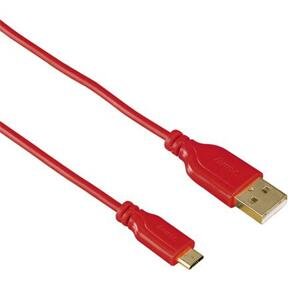 Hama micro USB kabel Flexi-Slim, oboustranný konektor, 0,75 m, červený; 135703