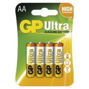 Alkalická baterie GP Ultra LR6 (AA), blistr 4ks; 1014214000