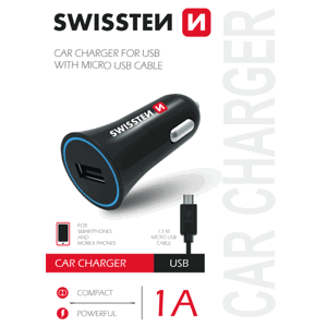 Swissten CL Adapter USB 1A power + MicroUSB (1.5m); 20110800