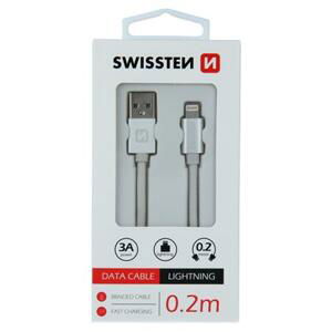 Swissten USB/Lightning 0.2m, stříbrný; 71523103