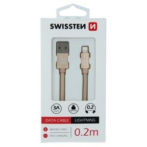 Swissten USB/Lightning 0.2m, zlatý; 71523104