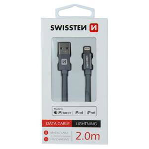 Swissten USB/Lightning MFi 2m, šedý; 71524302