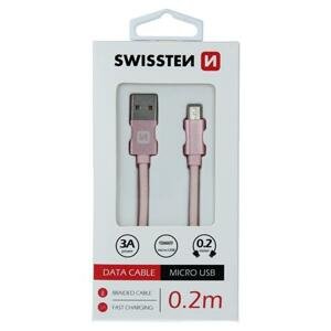 Swissten USB/microUSB 0.2m, růžovo-zlatý; 71522105