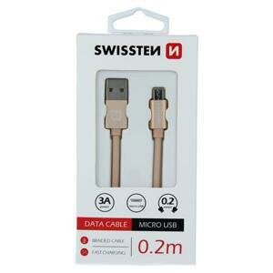 Swissten USB/microUSB 0.2m, zlatý; 71522104