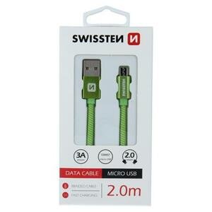 Swissten USB/microUSB 2m, zelený; 71522307