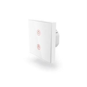 Hama WiFi dotykový nástěnný vypínač, dvojitý, vestavný, bílý; 176551