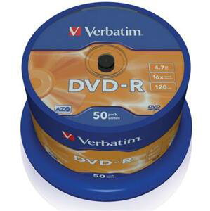 Verbatim DVD-R 4,7GB 16x, 50ks - média, AZO, spindle 43548; 43548