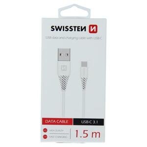 Swissten USB/USB-C 1,5m, bílý; 71504400