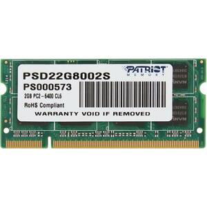 Patriot Signature Line 2GB DDR2 800 SO-DIMM; PSD22G8002S