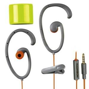 Thomson sluchátka s mikrofonem EAR5205 Flex, silikonové špunty, klip, šedá/oranžová; 132489