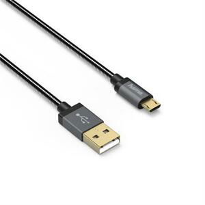 Hama micro USB kabel Elite, oboustranný konektor, kovový, 0,75 m; 135789