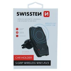 Swissten magnetický držák do ventilace auta s bezdrátovým nabíjením wm1-Av3; 65010603