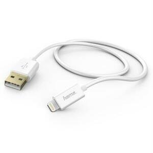 Hama MFI USB nabíjecí/datový kabel pro Apple s Lightning konektorem, 1,5 m, bílý; 173640