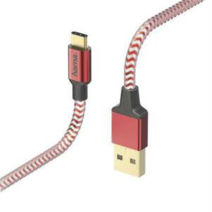 Hama kabel Reflective USB-C 2.0 typ A - typ C, 1,5 m, červená; 178296