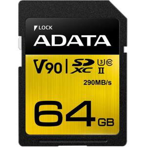 Adata SDXC 64GB UHS-II U3 (290/260MB); ASDX64GUII3CL10-C