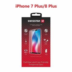 Swissten sklo  full glue, color frame, case friendly  Apple Iphone 7 plus/8 plus černé; 54501720