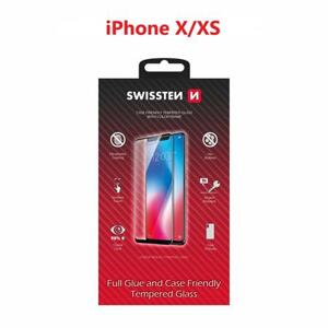 Swissten sklo full glue, color frame, case friendly Apple Iphone X/Xs černé; 54501703