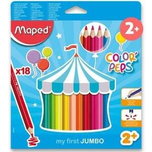 MAPED Pastelky trojboké Jumbo Color'Peps 18ks; 24070