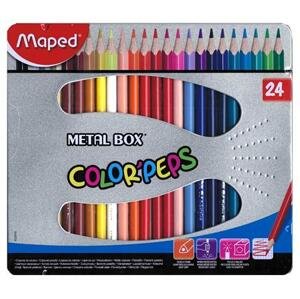 MAPED Pastelky trojhranné Color'Peps 24ks v plechové krabičce; 25531