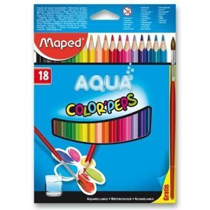 MAPED Trojhranné pastelky Aqua Color'Peps 18ks + štětec; 25658
