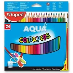 MAPED Trojhranné pastelky Aqua Color'Peps 24ks + štětec; 25659