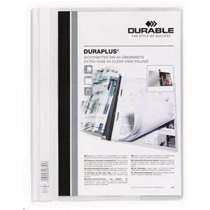 Durable Desky s rychlovazačem "DURAPLUS", bílá, A4, široké; DB257902