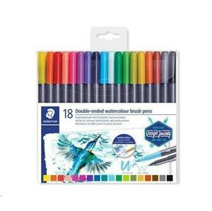 Staedtler Štětcové fixy "Marsgraphic Duo", sada, 18 barev, 0,5-0,8/1,0-6,0 mm, oboustranné; TS3001TB18